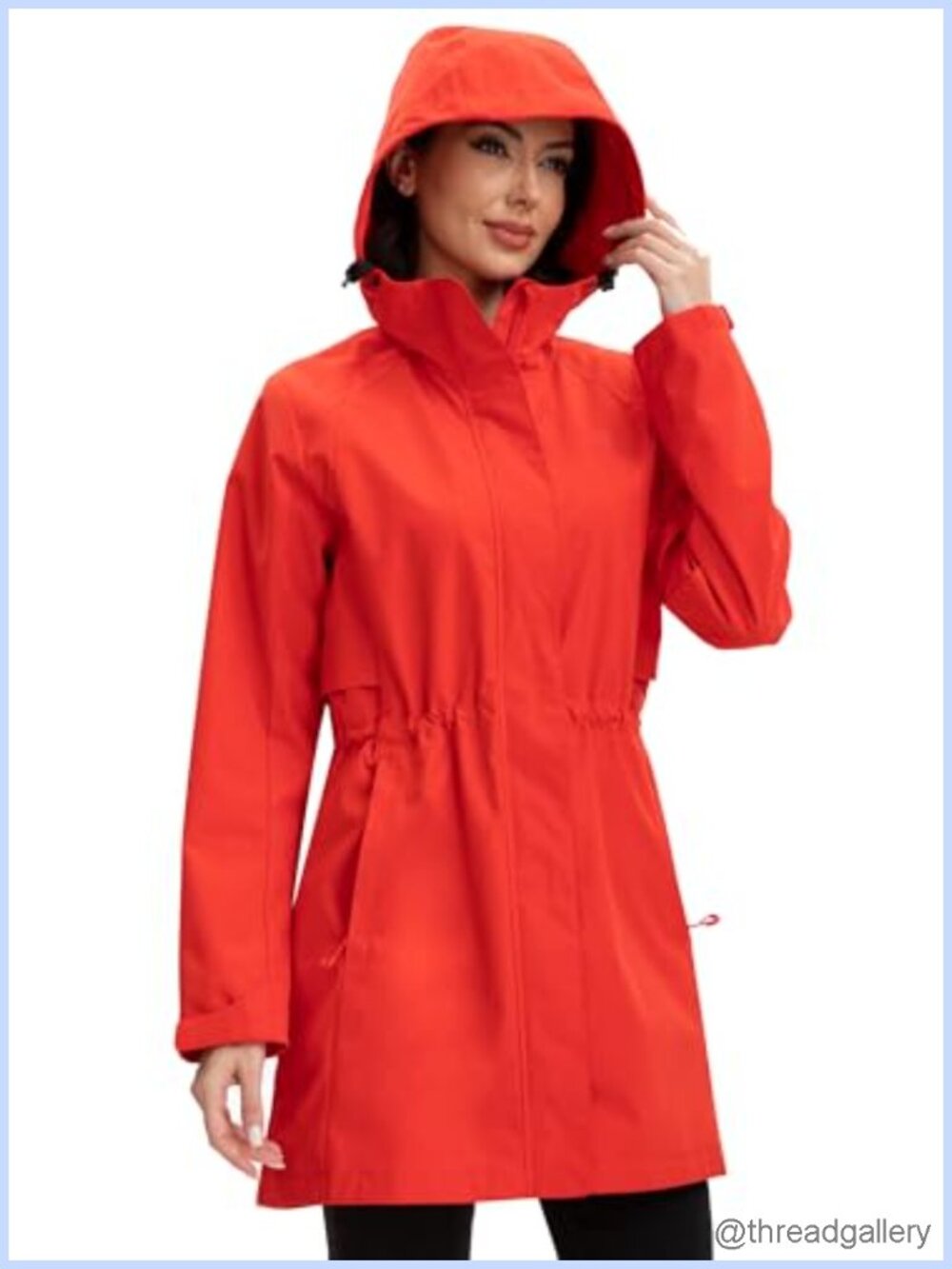 Women's Waterproof Long Raincoat Hood Lightweight Windbreaker Outdoor Coat S-3XL